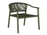 Olive Green Integrated Weaving Rattan Armchair Modern Minimalist All-Weather Outdoor Leisure Chair