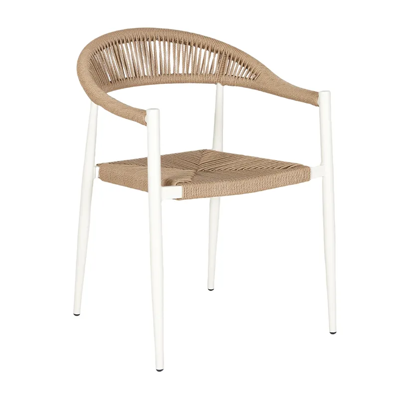 Sand Camel Woven Rattan Armchair All-Weather Outdoor Dining Chair