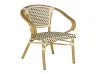  Off-White & Jet Black Checkerboard Woven Rattan Armchair