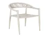 Cream White Monochromatic Teslin Rope Armchair Modern Minimalist Nordic Style All-Weather Outdoor Dining Chair
