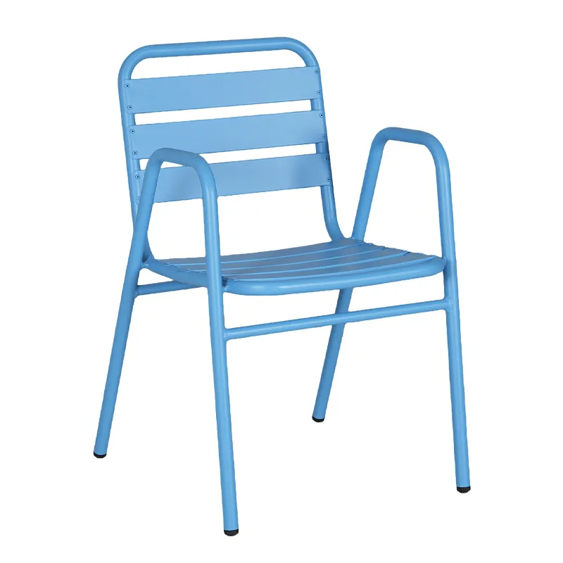 Sky Blue Full Aluminum Outdoor Armchair