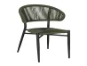 Army Green Handwoven Rattan Dining Chair Modern Minimalist Nordic Style All-Weather Outdoor Leisure Chair
