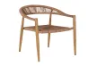 Artistic Woven Rattan Armchair (Teak-Look Aluminum Frame)