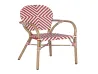 French Passion Red &times; Bright White X-Shaped Diamond Rattan Armchair