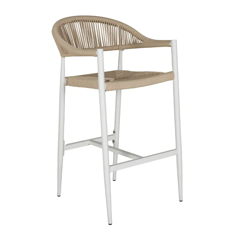 Sand Camel Vertical Rope Woven Bar Arm High Stool