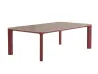 Lion Design Coral Red Full Aluminum Rectangular Outdoor Dining Table