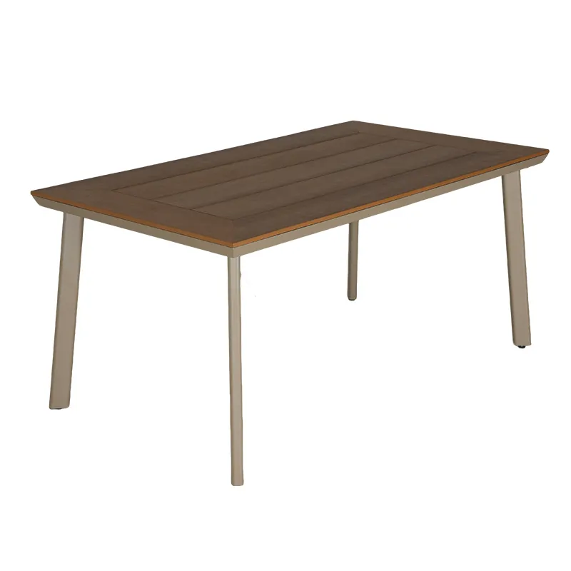 Champagne Gold Full Aluminum Outdoor Long Dining Table