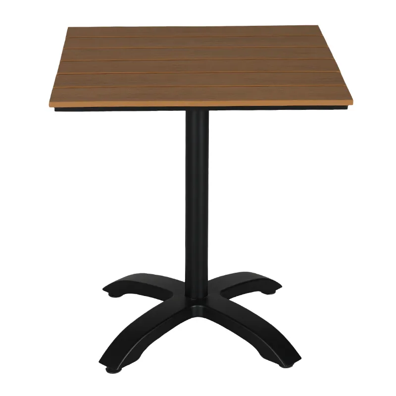 Matte Black Full Aluminum Square Outdoor Dining Table
