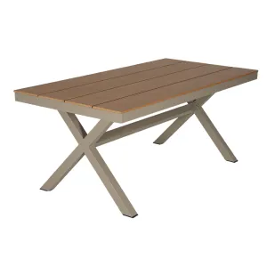 Champagne Gold Full Aluminum Outdoor Long Dining Table
