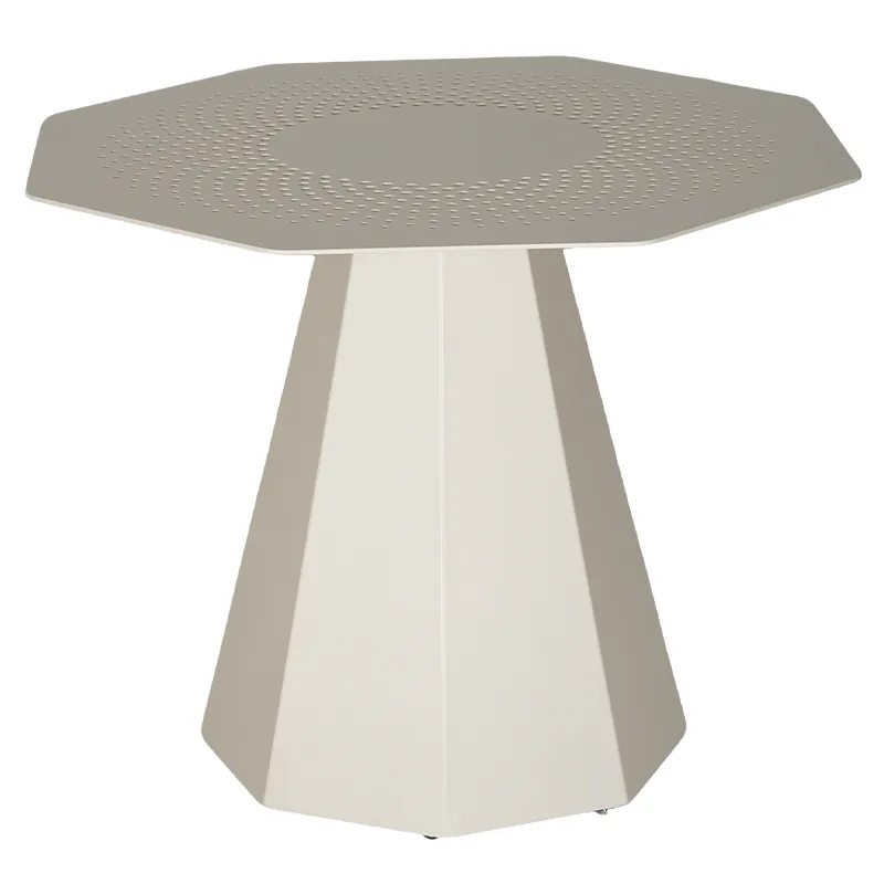 Lion Design Cream White Full Aluminum Octagonal Outdoor Dining Table
