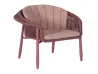 Lion Design  king Coral Red Full Aluminum Armchair Vertical Tight Coral Red Fine Rope Weaving 