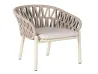 Cream White Full Aluminum Armchair with Rope Weaving Chair