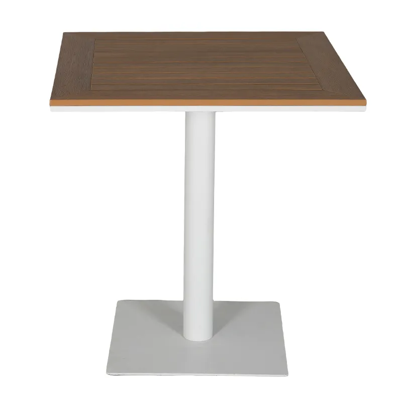 White Full Aluminum Square Outdoor Dining Table