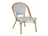 Black & White Checkered Rattan Side Chair