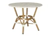Black & White Checkered Rattan Round Table