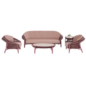 Lion Design KING Coral Red Full Aluminum Outdoor Sofa Combination