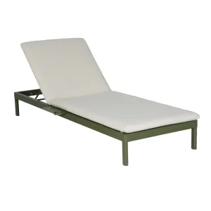 Olive Green Outdoor Chaise Lounge Adjustable Backrest Patio Reclining Lounger