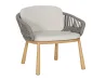  Capella Aluminum Dining Chair Cord‑Woven Back, Wood‑Grain Brushed Aluminum Legs, With Seat & Back Cushions