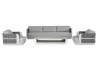 Gray White Rope Weave Modular Sofa Set Modern Low-Saturation Patio Sofa Suite with Beige Cushions & Gray Coffee Table