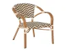 Paris Zigzag Outdoor Woven Armchair Classic French Patio Chair with Aluminum Frame