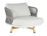 Chaise d'ext&eacute;rieur pivotante en corde tiss&eacute;e c&ocirc;ti&egrave;re, chaise longue de patio avec base rotative