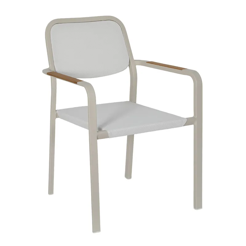 Lion Design Urban Minimal Outdoor Armchair Modern Patio Chair with Light White Aluminum Frame