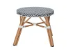 Parisian Checker Outdoor Bar Stool Modern Patio Round Bar Stool with Wood-Look Aluminum Frame