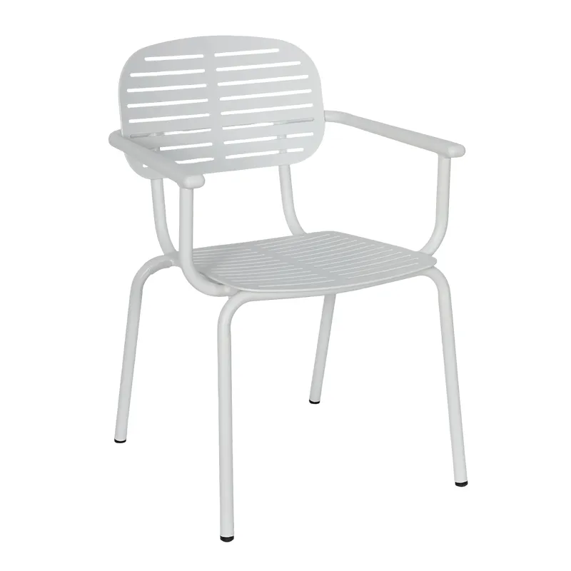Coastal Minimal Outdoor Dining Chair Modern Patio Chair with White