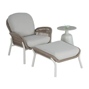 Rope Weave Single-Seat Outdoor Sofa Modern Patio Lounge Chair with Wide Deep Seat & High Back