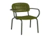 Urban Grid Outdoor Armchair Patio Chair with Green Aluminum Frame