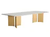 Coastal Minimal Outdoor Rectangular Dining Table Patio Dining Table