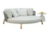 Rope Weave Outdoor Daybed Modern Patio Round Daybed with Cushions & Rope Side Panels