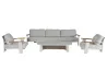 Rope Weave Outdoor Conversation Sofa Set Modern Patio Sofa Set with Armchairs & Oval Coffee Table