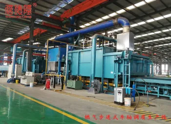 Gas-fired walking beam axle quenching and tempering production line