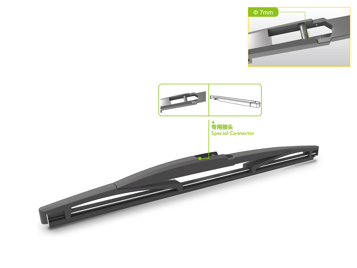 WHS-X5 Plastic Bone Rear Window Wipers