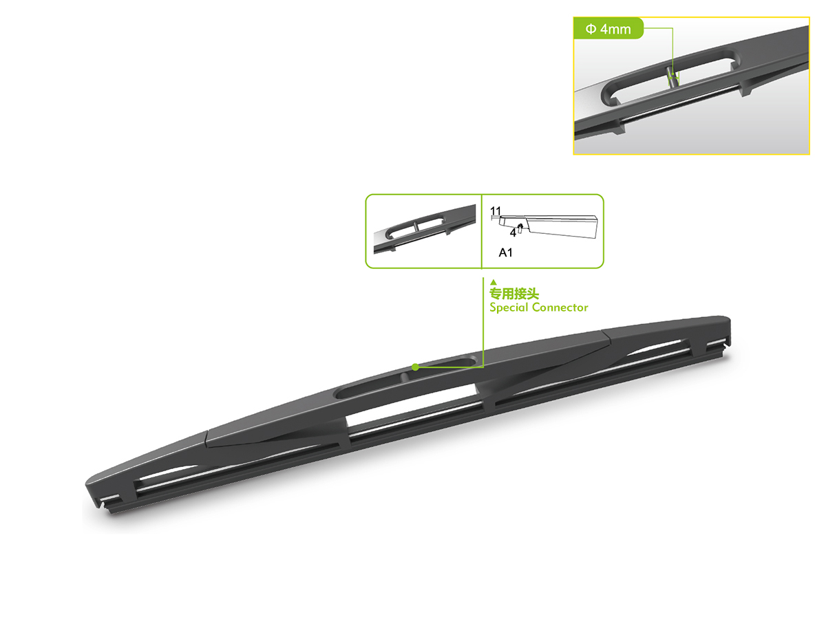 HS-G Rear Wiper Blades Bone Frame