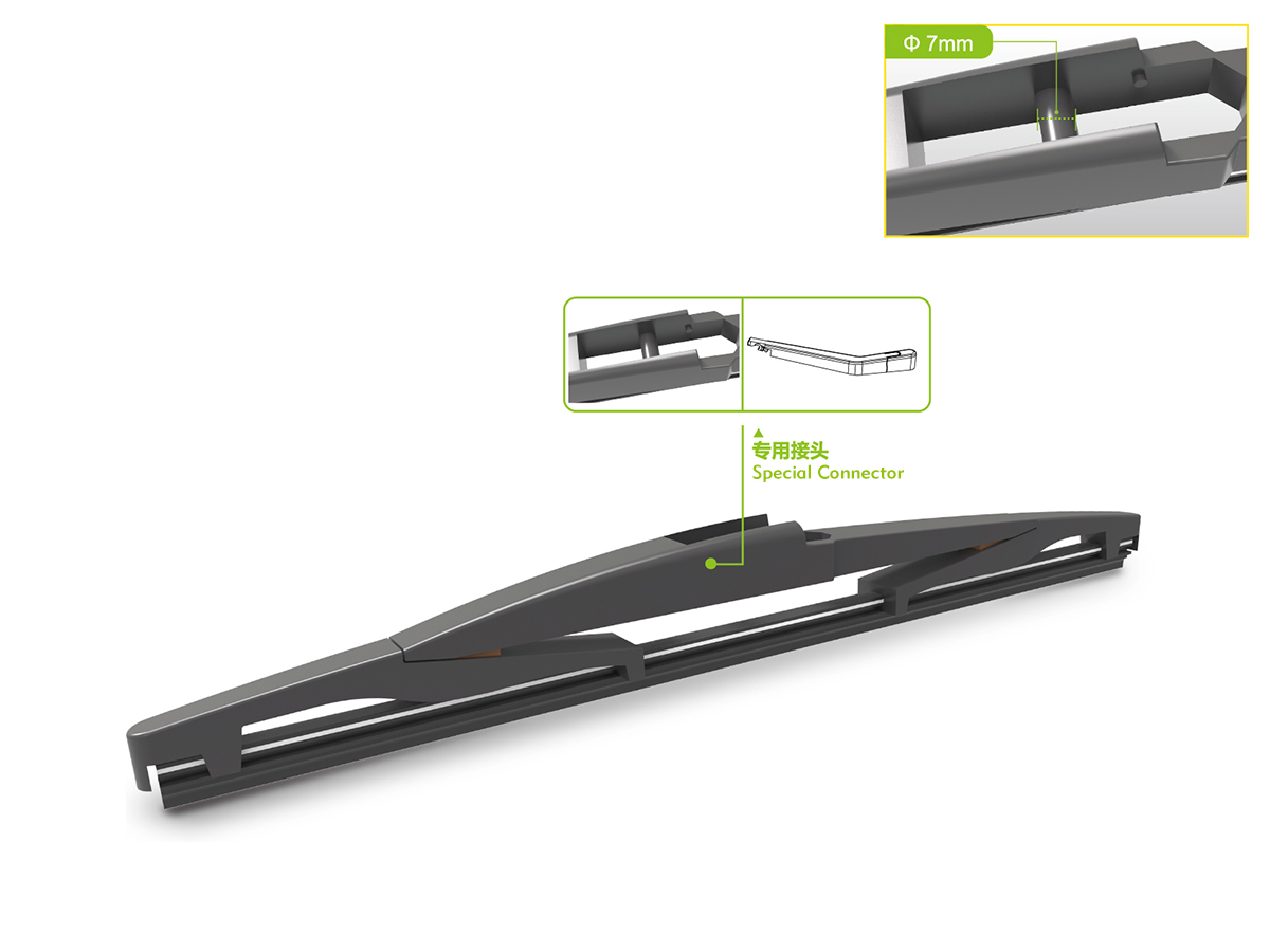 WHS-P Plastic Bone Rear Window Wipers