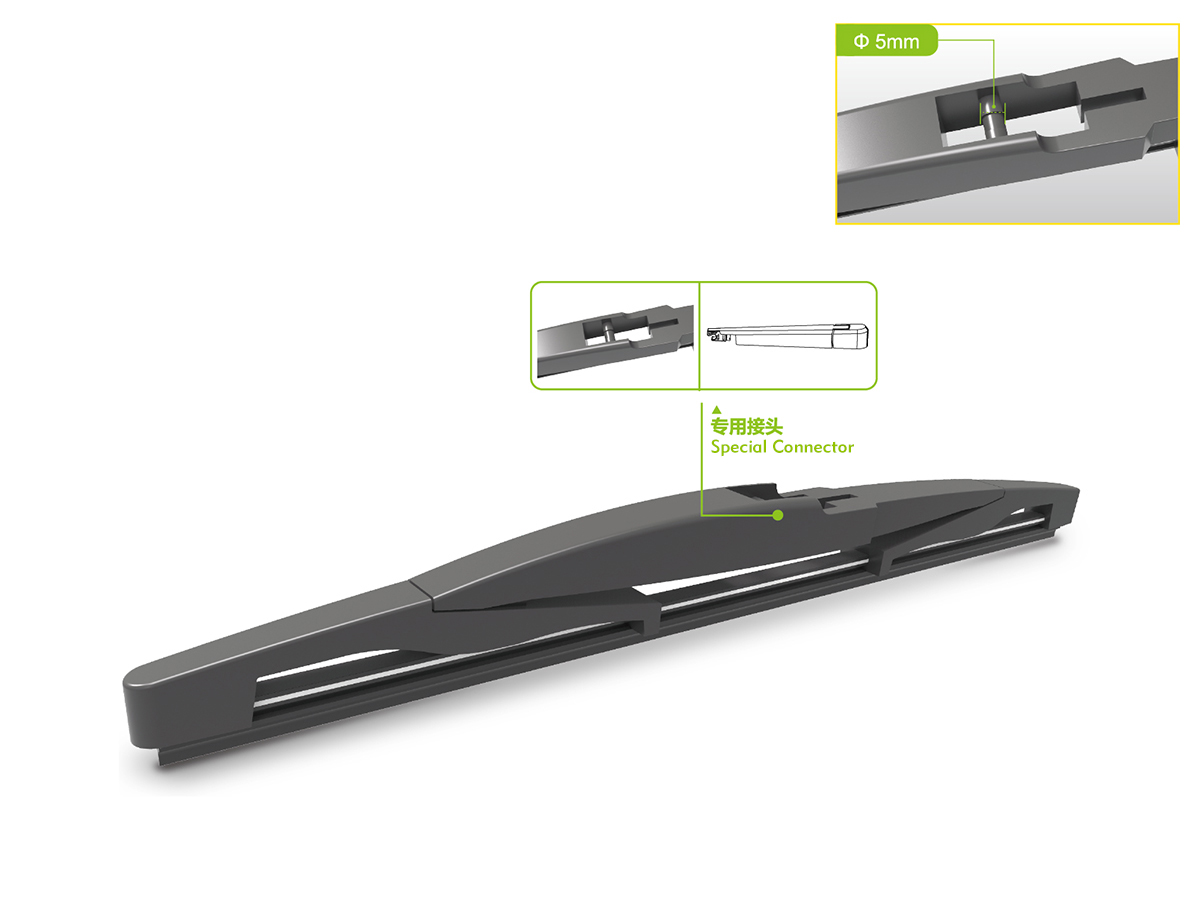 WHS-K Plastic Bone Rear Window Wipers