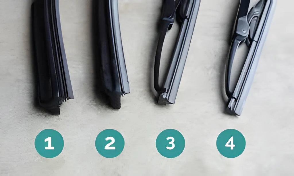 Comparison of conventional beam and hybrid car windshield wipers