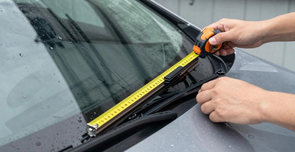 How to measure windshield wiper blade size using a measuring tape