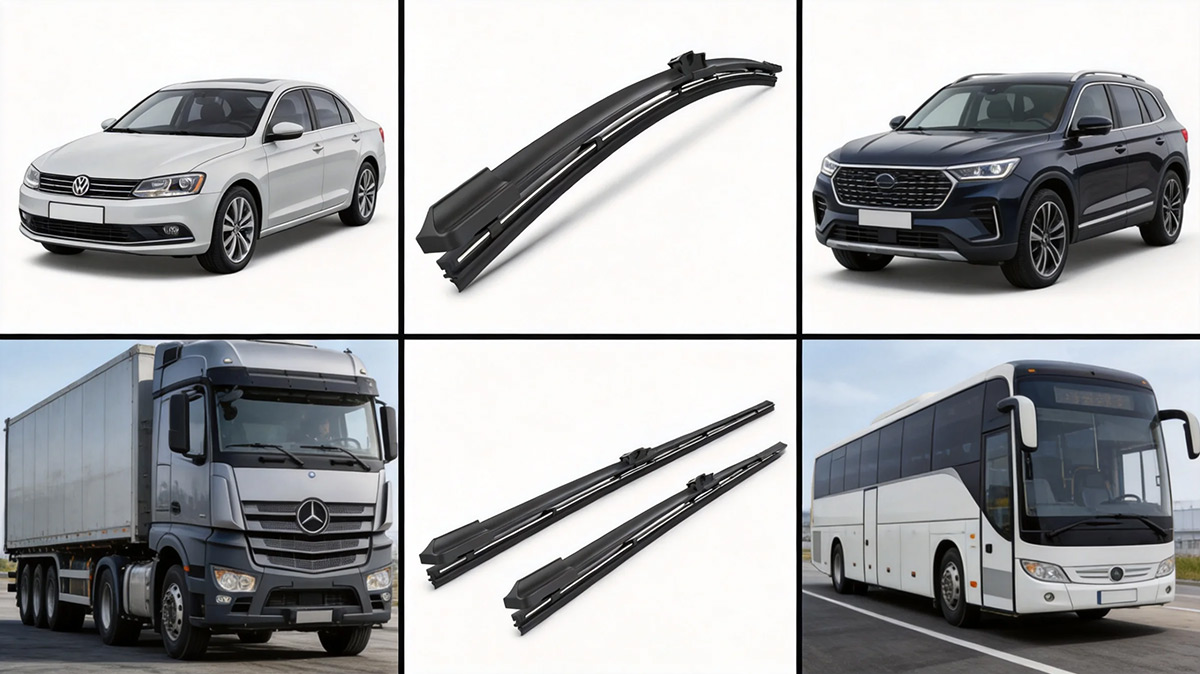 Wiper blades used for passenger cars SUVs trucks and commercial vehicles