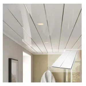 WLX Fireproof Ceiling Tile High Glossy White Tongue and Groove Plafond Pvc Ceiling Panel De Techo Pvc Para for Decoration