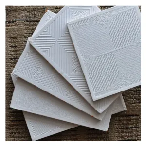 WLX Faux Plafond Azulejos De Cielo Falso Para Techo Yeso Pvc 60X60 False Gypsum Ceiling Board Plaster Ceiling Tile