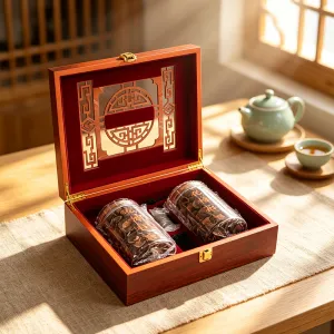 6-Year Aged Huazhou Juhong Slices (Double Transparent Jar, Hollow-Carved Wood Gift Box)