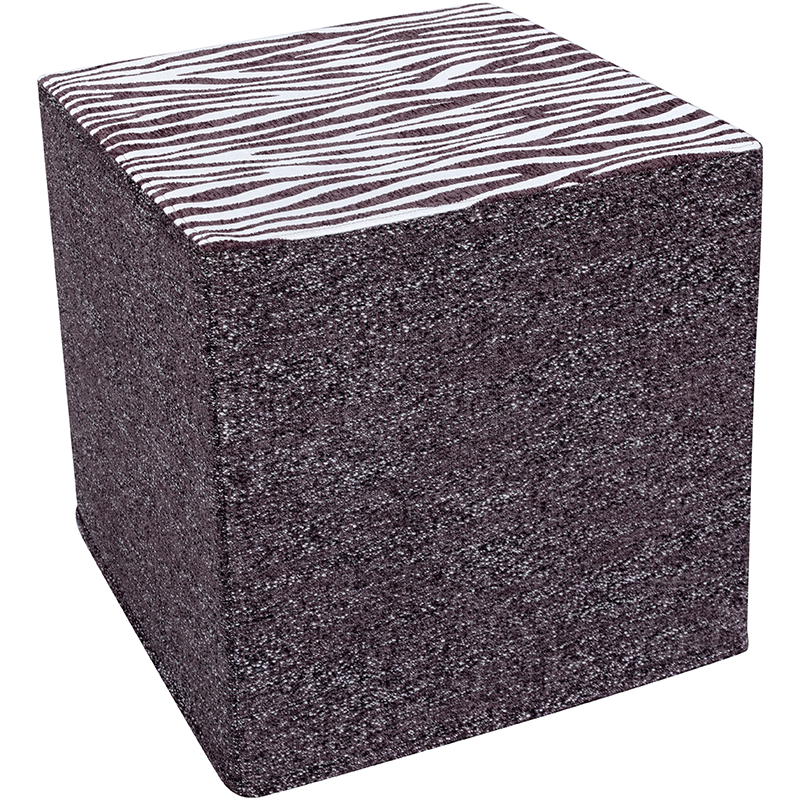 2539-2 Memory Foam Square Ottoman Bench - Zebra-Stripe Flax Series
