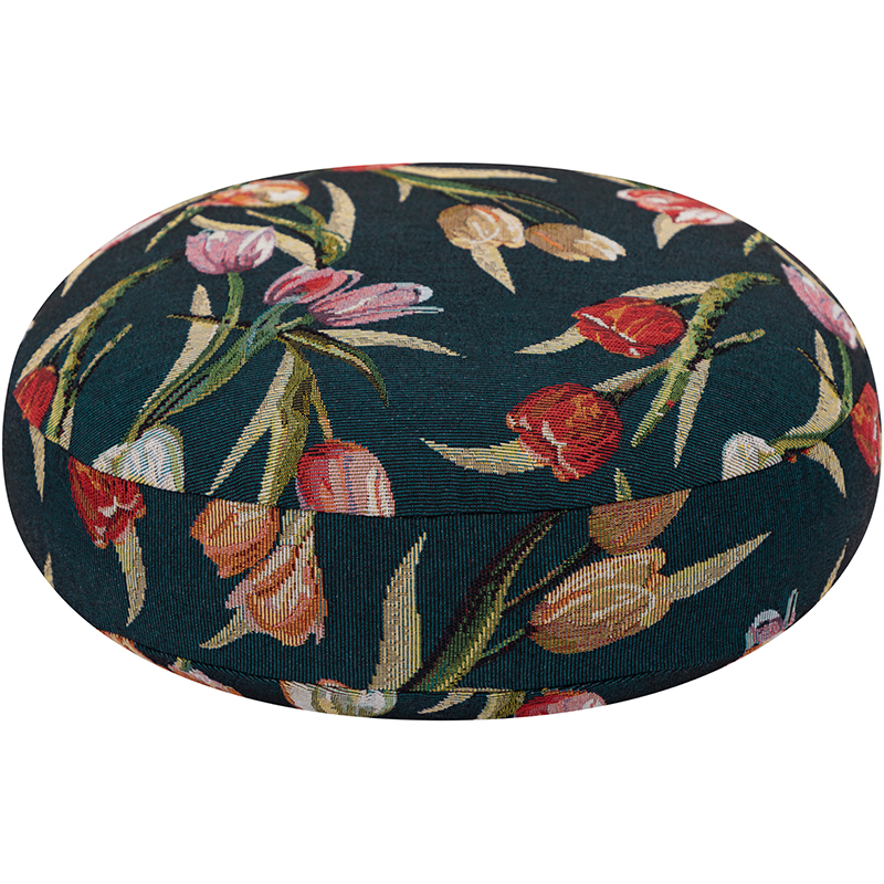 2538-3 Memory Foam Round Throw Pillow - Retro Tulip Linen Series
