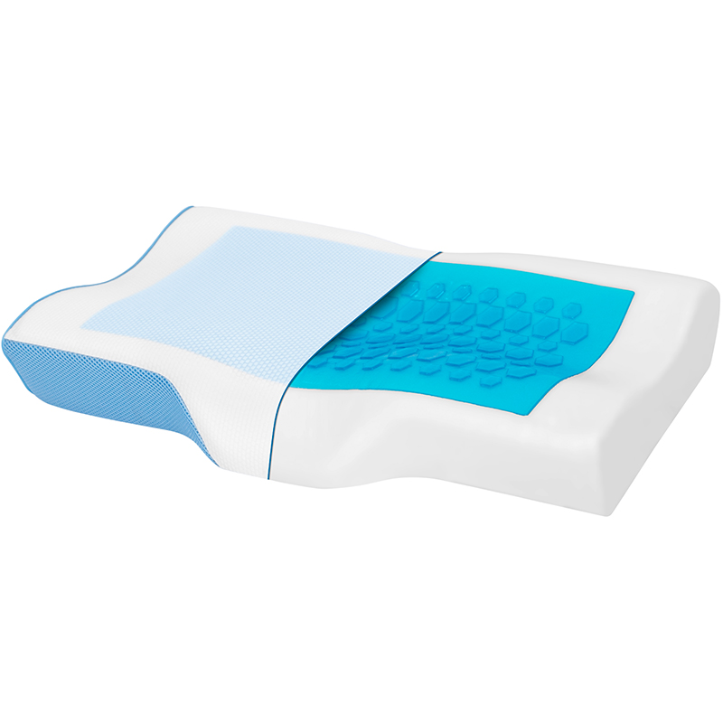 2603-2 Memory Foam Therapeutic Cervical Support Pillow with Cool Gel Pad