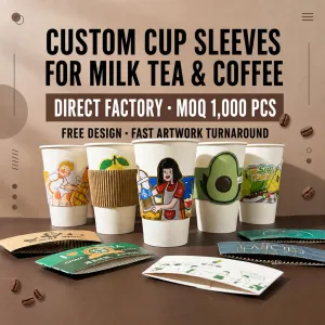 Custom Printed Cup Sleeves for Coffee and Tea