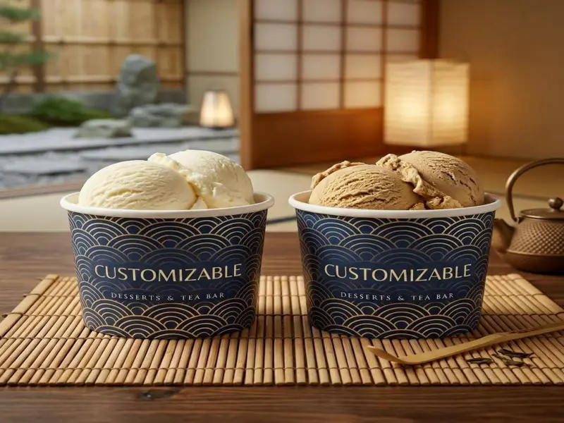Geometric Pattern Custom Ice Cream Paper Cups