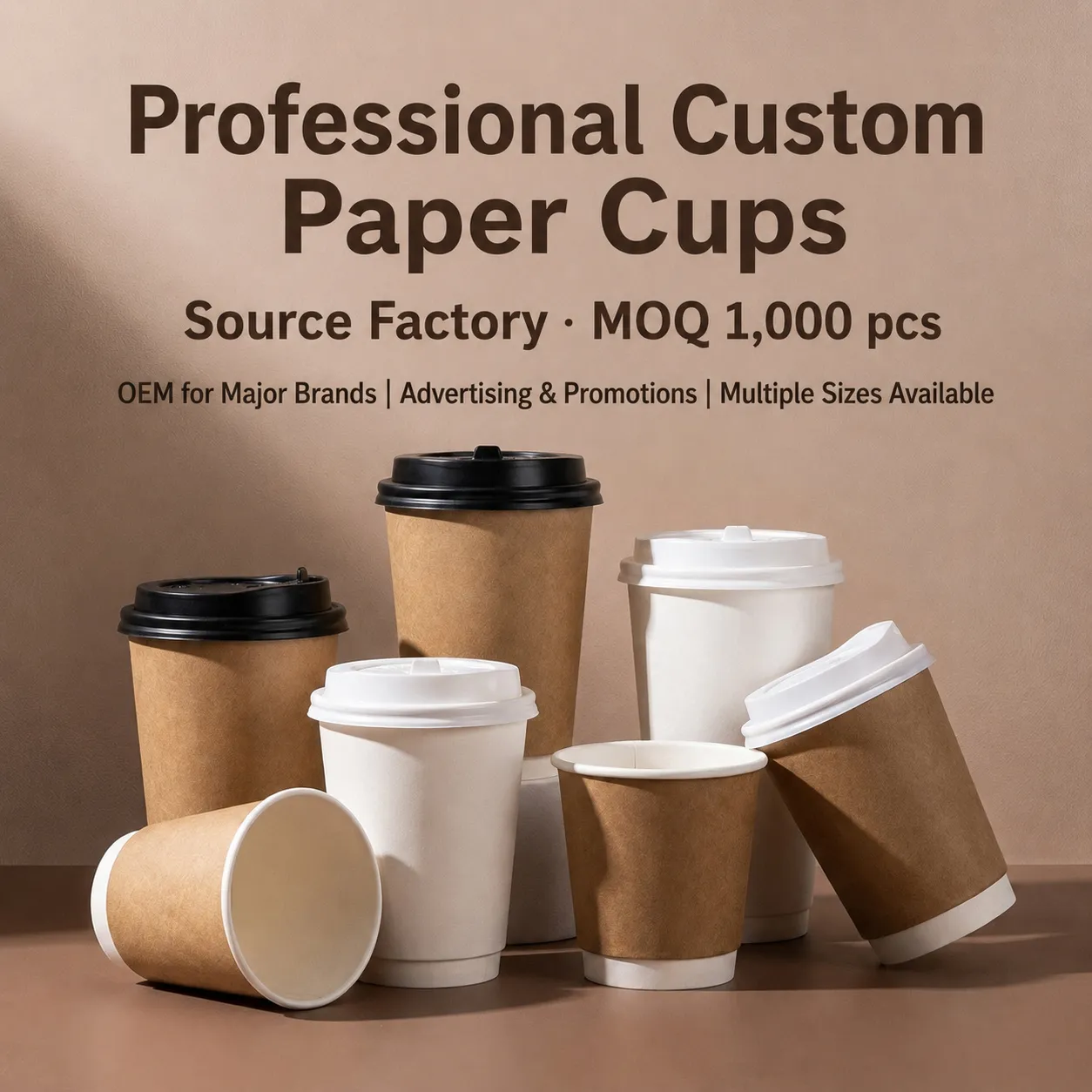 Kraft and White Custom Paper Cups